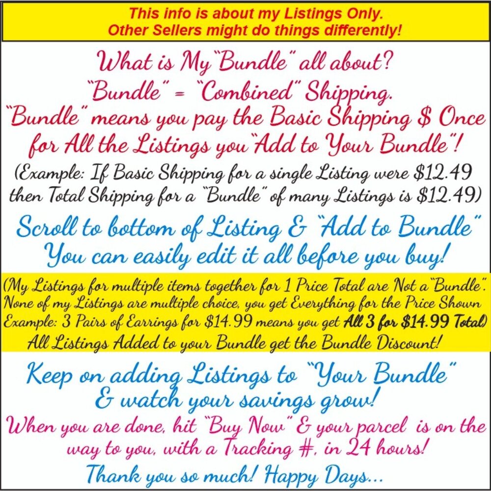 BUNDLE-ICIOUS for 20% OFF EVERYTHING! ADD 2 or more LISTINGS TO BUNDLE!